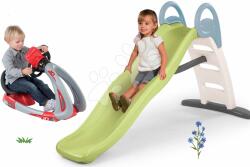 Smoby Set tobogan cu dublu val și simulator cu sunete și lumini Toboggan Life Smoby lungmea suprafeței de alunecare 200 cm cu apă (SM820405-23)