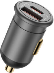 Blueo - Autós töltő - USB-A, Type-C, 35W - Szürke