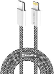 ColorWay USB 2.0 Type C Lightning Töltő/adat Fekete 1m CW-CBPDCL061-BK (CW-CBPDCL061-BK)