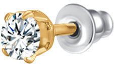 LUCA BARRA IP aranyozott acél fülbevaló, fehér cirkónia, 1 db