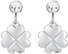 LUCA BARRA Acél fülbevaló, négylevelű lóhere és cirkónia