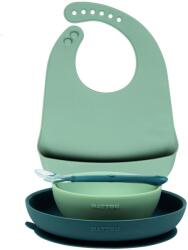 Nattou étkészlet szilikon 4 részes elõkével zöld (876803)