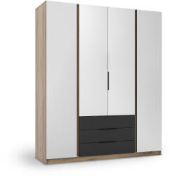  KAJA 4 3S tükrös gardróbszekrény 200x239x62 - tölgy/fekete (10000093766)