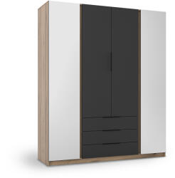  KAJA 2 2F 3S tükrös gardróbszekrény 200x239x62 - tölgy/fekete (10000100181)