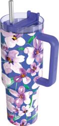 QUOKKA Pahar termic cu pai Quokka Stream Flower Dusk, 1, 2 l (40042)