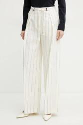 BOSS lennadrág női, bézs, magas derekú széles, 50538216 - bézs 42