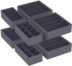 SONGMICS Fiókrendezők, összecsukható szövet tárolódobozok 8 db, szürke (RUS08GY) - vasbutor