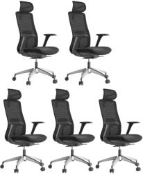 Mercury 5PACK WISDOM Ergonomikus irodai szék, fekete műanyag, fekete (5 db)