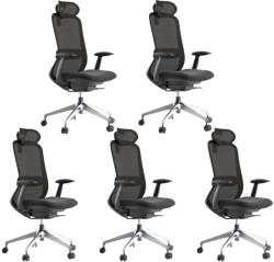 Mercury 5PACK irodai szék BESSEL fekete műanyag, fekete (5 db)