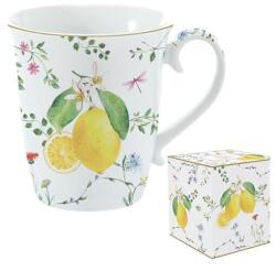 Easy Life Citromos porcelán bögre díszdobozban - 275 ml - Fleurs et Citrons (VR-1171FCIT)
