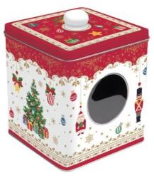 Easy Life - R2S konyha Karácsonyos ablakos fémdoboz süteményekhez - 14, 5x13x13 cm - Christmas Ornaments (VR-092CHOR)