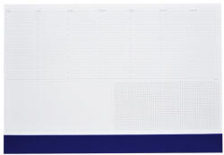 Realsystem Asztali könyöklő fehér lapokkal kék műbőrcsíkkal 570 x 390 mm Realsystem 2026/2027 (7141-04) - iroszer24