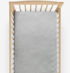 Goldea nem áteresztő frottír lepedő kiságyba - világosszürke 60 x 120 cm