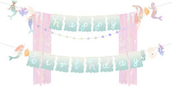 Banner Happy Birthday Mermaid, 130x100cm, mix (GRL123)