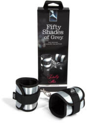 Fifty Shades of Grey Totally His Soft Handcuffs - cătușe moi pentru mâini, negru-argintiu