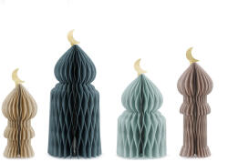  Papír méhsejt díszítések Eid Mubarak, mix, 22, 5-33, 5 cm (1 pkt / 4 db. ) (ZDP10)