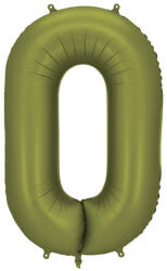  Fóliás léggömb "0", 86 cm, olíva (FB1S-0-097)
