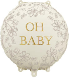  Fóliás Balloon Disc Oh Baby, 35x35 cm, mix (FB284)