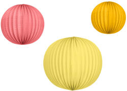  Papírlámpás készlet, narancs, rózsaszín, sárga (1 db / 3 db) (LAPZ1)