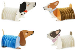  Papír méhsejt dekorációk Kutyák, keverék (1 pkt / 4 db) (ZDP7)