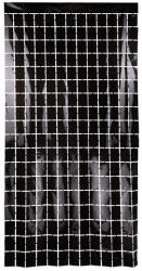  Partyfüggöny Négyzet, fekete, 100x200cm (CRT5M-010)
