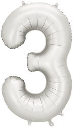  3'' számú fólia lufi, 86 cm, ezüst (FB1S-3-018)