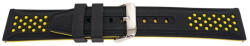  Curea silicon doua culori negru cu galben, telescop QR, 24mm -62009 - ceas-shop