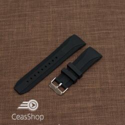  Curea silicon neagra capat curbat 22mm-49205 - ceas-shop - 36,00 RON