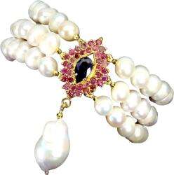 Frumoasa Venetiana Bratara argint safir perle (C3003)