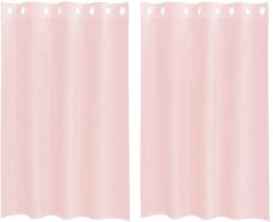 vidaXL 2 db világos rózsaszínű fátyolfüggönyök rojtokkal 140x175 cm 4102084 (4102084)