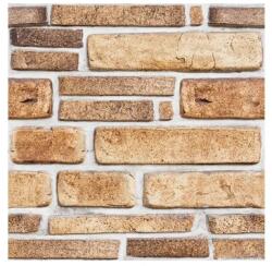 Flippy 10 db 3D tapétalap készlet, Flippy, 30 x 30 cm, PVC, Kő típusú, Fedett felület 0, 9 nm, Öntapadó, Bézs (131404)