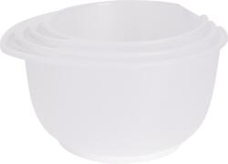 Excellent Houseware 3 keverőtálból álló készlet Kiváló háztartási eszközök, műanyag, 16/19/22x12 cm, átlátszó/fehér (KO-030000130A)