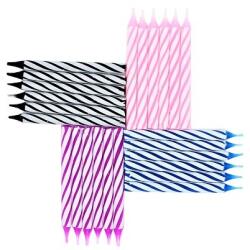 Magic Days 24 db kék-fekete parti gyertya készlet (GD24LUMAMRN)