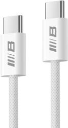 BLUEO - Adatkábel - Type-C to Type-C, Gyors töltés, Fonott, 2m - Fehér