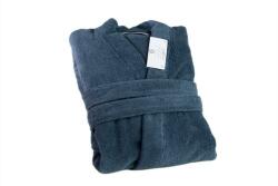  Sötétkék unisex frottír fürdőköpeny Opulence XL 450 g/m2 100% egyiptomi pamutból Nefretete