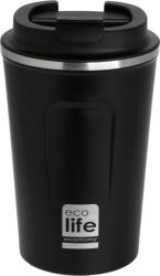 Ecolife Coffee Cup Pahar Termos Reciclabil Oțel Inoxidabil Fără BPA 370ml Gri Închis 33-BO-4105 (33-BO-4105)