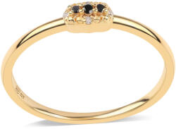  Arannyal Bevont Ezüst Gyűrű Fekete Gyémánttal és Fehér Gyémánttal, ROS764/54