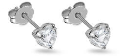 Heratis Forever Szíves cirkon fülbevaló fehér aranyból, 14K IZ20386A