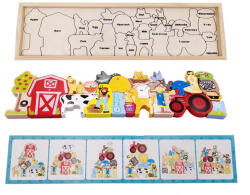  Fa illesztős puzzle - Farm