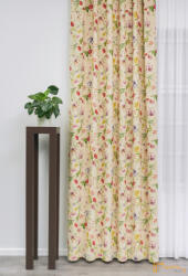  (3 szín) Lujan dekor függöny - Natúr alapon piros pipacs virág mintás