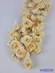  Rózsa selyemvirág fej kb 4-5cm - Krém