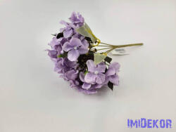  Hortenzia 5 ágú selyem csokor 26 cm - Pasztel Lila