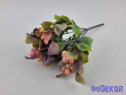  Bogyós 7 ágú mű díszítő csokor 27 cm - Rózsaszín