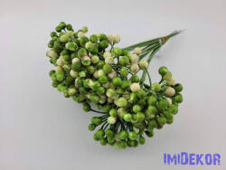  Bogyós pick 12 szálas köteg 30 cm - Krém-Zöld