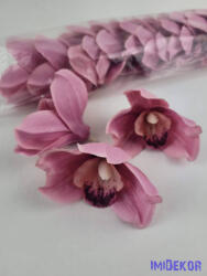 Cymbidium orchidea selyem fej D10 cm - Mályvás