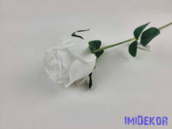  Bimbós rózsa szálas selyemvirág 53cm - Fehér