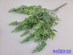  Bogyófürtös 5 ágú műzöld bokor 44 cm - Fehér