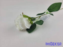  Bimbós rózsa szálas selyemvirág 52cm - Fehér