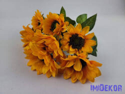 Napraforgó 7 ágú selyemvirág csokor 42 cm