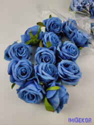  Rózsa selyemvirág fej 6 cm - Kék 817